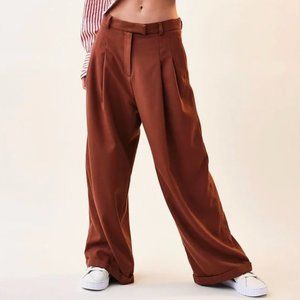 Free People Lyla Trousers *With Flaws* Womens 4 Maple Coffee Brown